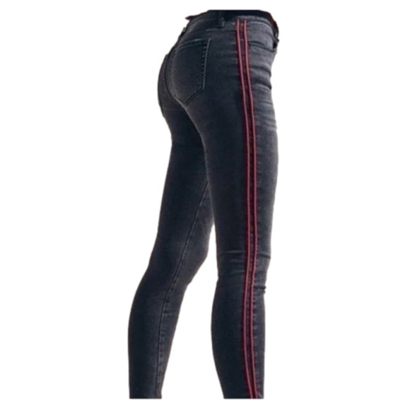 Pacsun Black Jeggings w/Red Stripe Size 29 - Picture 1 of 11